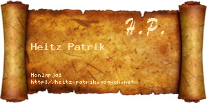 Heitz Patrik névjegykártya